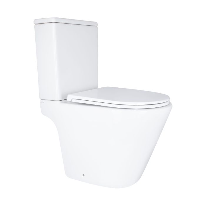 Напольный унитаз Qtap Dove Rimless безобедочный с сиденьем Soft-close WHITE QT06228380BW