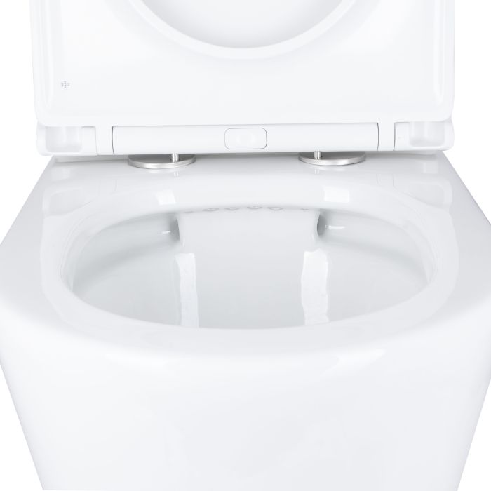 Напольный унитаз Qtap Dove Rimless безобедочный с сиденьем Soft-close WHITE QT06228380BW