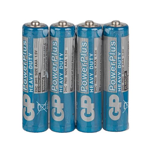 Батарейка GP POWERPLUS 1.5V 24S-S4 солевая R03, ААА (4891199135231)