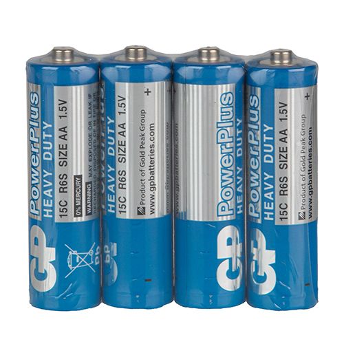 Батарейка GP POWERPLUS 1.5V 15C-S4 солевая R6, АА (4891199135217)