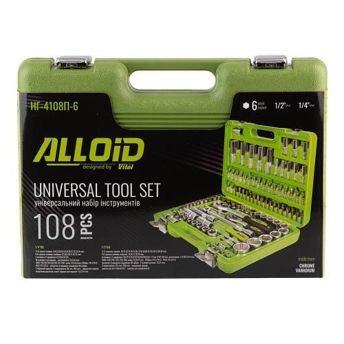 Набор инструмента Alloid 1/2" и 1/4" 6-г108 предметов (НГ-4108П-6) (НГ-4108П-6)