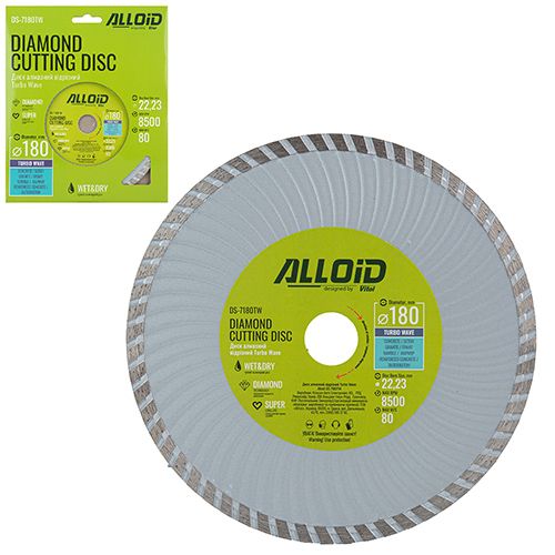 Диск алмазный отрезной Turbo Wave 180 мм Alloid (DS-7180TW)