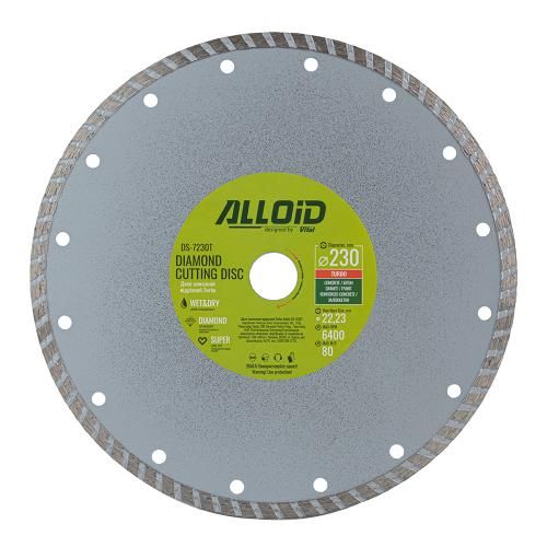 Диск алмазный отрезной Turbo 230 мм Alloid (DS-7230T)