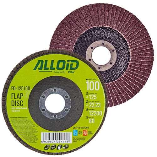 Круг лепестковый торцевой 125 мм, зерно 100 Alloid, T27 (FD-125100)