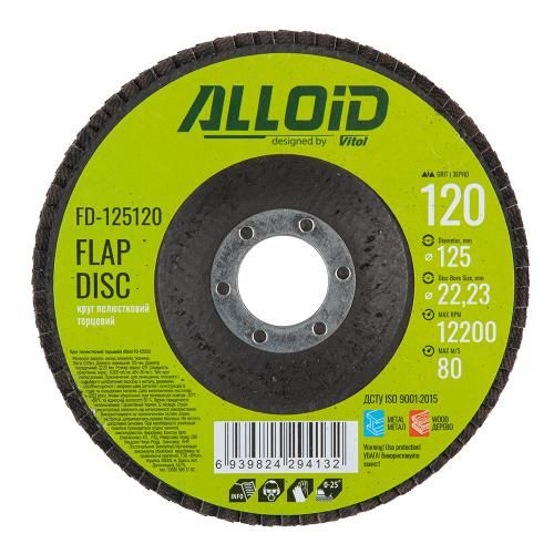 Круг лепестковый торцевой 125 мм, зерно 120 Alloid,T27 (FD-125120)