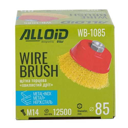 Щетка торцевая "крученая проволока" 85мм, М14х2 Alloid (WB-1085)