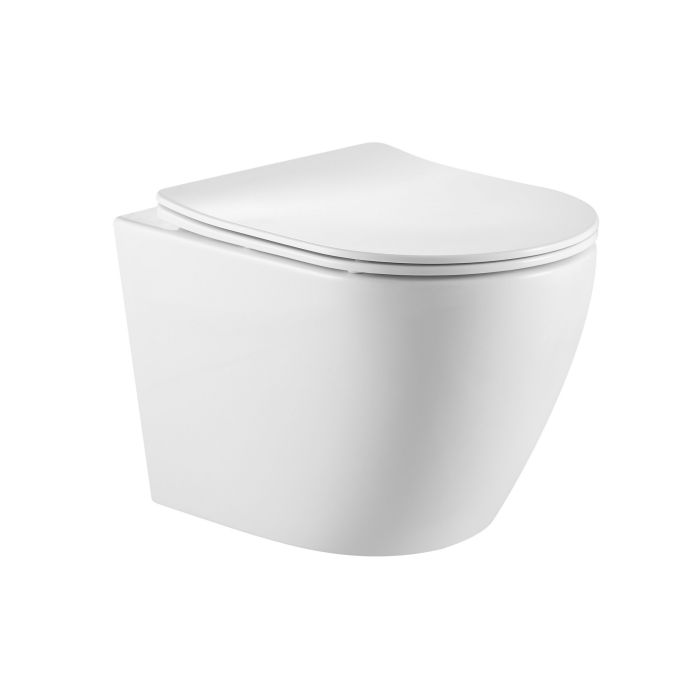 Унитаз подвесной Qtap Robin Ultra Quiet безобедочный с сиденьем Soft-close 520x365x365 мм WHITE