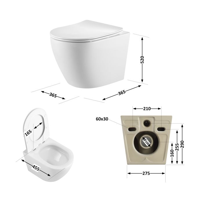 Унитаз подвесной Qtap Robin Ultra Quiet безобедочный с сиденьем Soft-close 520x365x365 мм WHITE