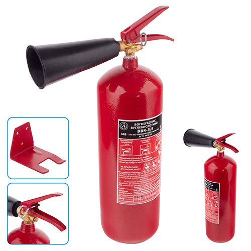 Вогнегасник вуглекислотний з манометром та рукавом BBK-3,5