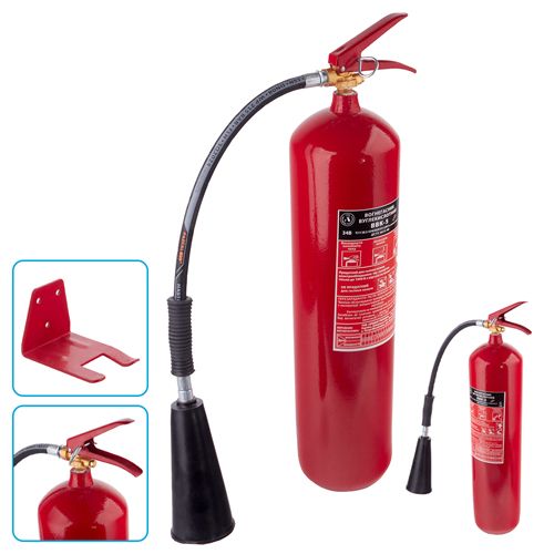 Вогнегасник вуглекислотний з манометром та рукавом BBK-5