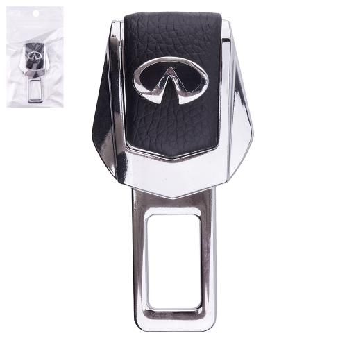 Заглушка ременя безпеки (1 шт.) метал.хром.шкiра