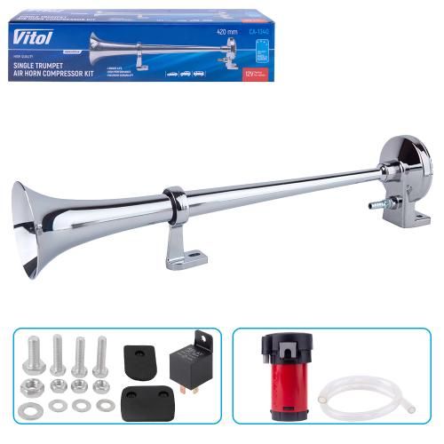 Сигнал пневматичний VITOL/CA-1340/1 дудка метал/12B/420мм