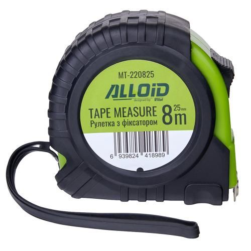Alloid Base. Рулетка з фіксатором  8 м/25 мм, MT-220825