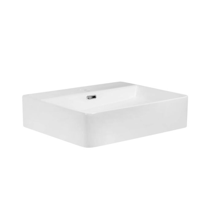 Комплект Qtap Nando LT: Раковина подвесная прямоугольная 500х420х120 мм White + Донный клапан PU02O