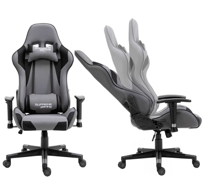 Компьютерное кресло из ткани PlayMaker Supreme Gaming 94561 Серо-черный, Zenga ткань