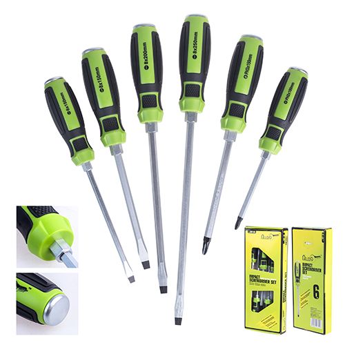 Набор отверток ударных крест и шлиц, 6 предм.