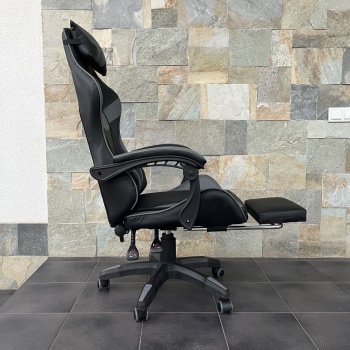 Компьютерное кресло PRESTIGE Черно-серый, Prestige, экокожа