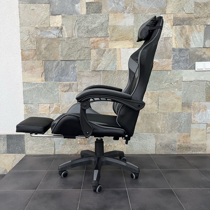 Компьютерное кресло PRESTIGE Черно-серый, Prestige, экокожа