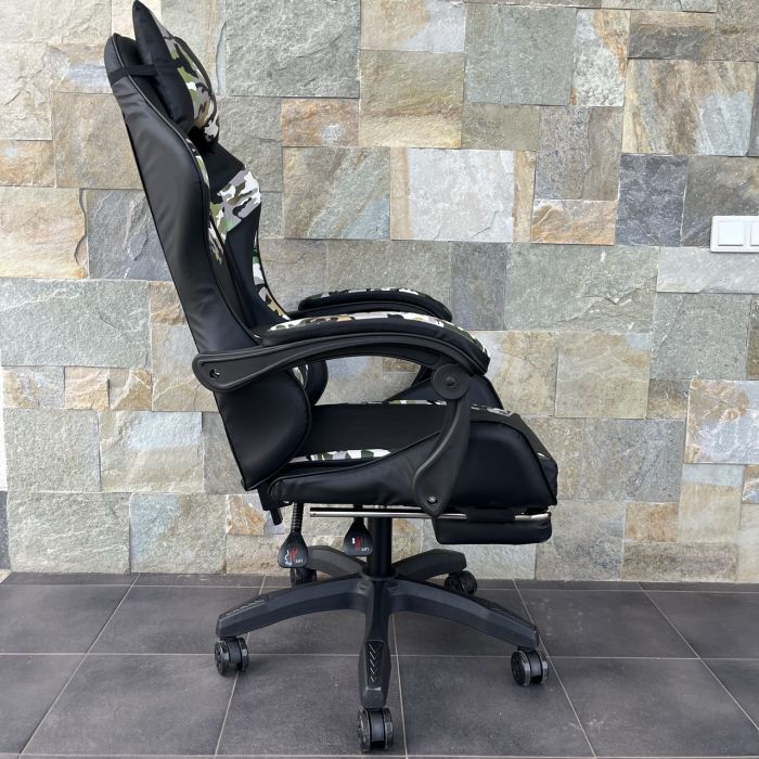 Компьютерное кресло PRESTIGE Черное с камуфляжными вставками Хаки, Prestige, экокожа