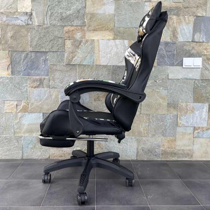 Компьютерное кресло PRESTIGE Черное с камуфляжными вставками Хаки, Prestige, экокожа