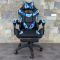 Компьютерное кресло PRESTIGE Черное с голубыми камуфляжными вставками, Prestige, экокожа