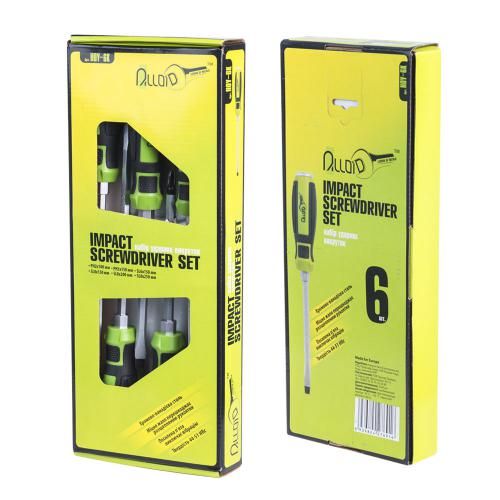 Набор отверток ударных крест и шлиц, 6 предм.