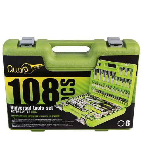 Набор инструмента Alloid 1/2" и 1/4" 6-г108 предметов (НГ-4108П-6)
