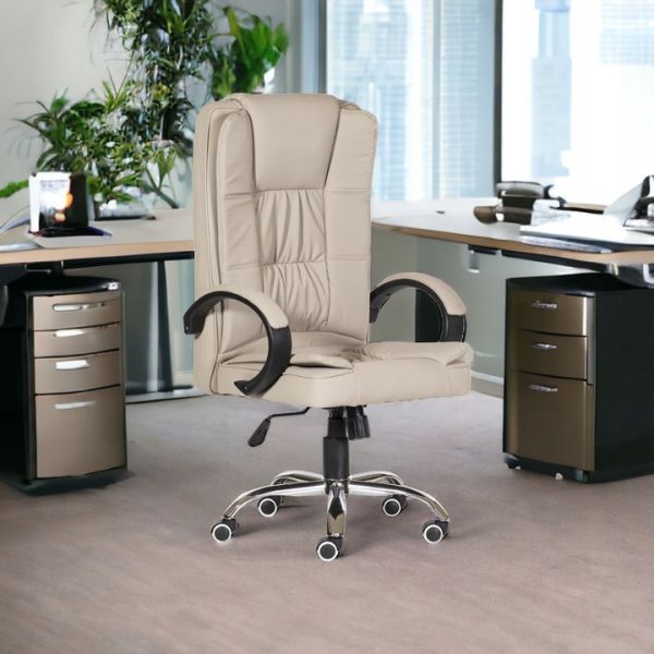 Офисное кресло Sofotel 007 Бежевый, Sofotel, для офиса искусственная кожа (кожзаменитель)