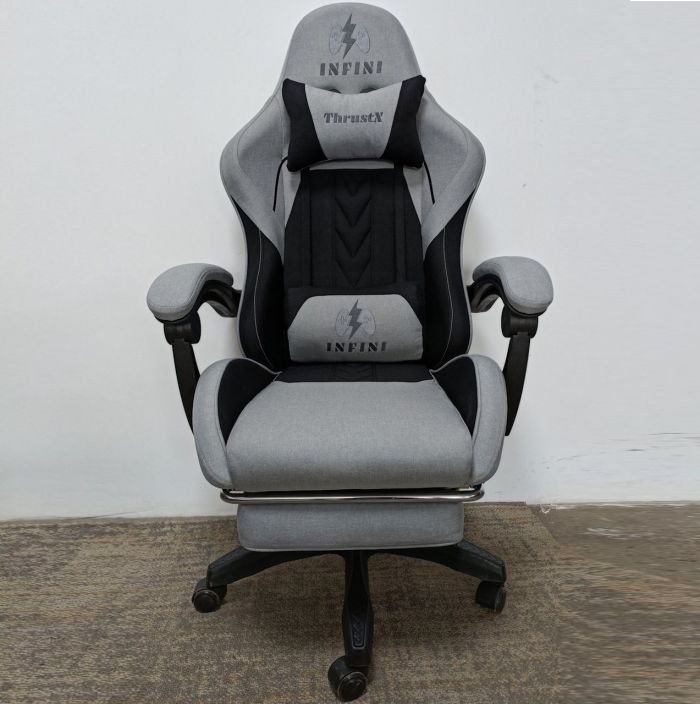 Компьютерное кресло из ткани INFINI ThrustX Серо-черный, Zenga ткань