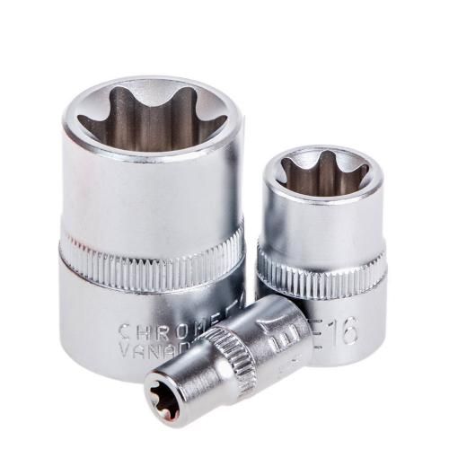 Набір торц головок зовнішній торкс 1/4"-3/8"-1/2"DR, Е4-Е24, 14 предм Alloid