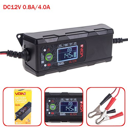 Зарядное устройство для VOIN VL-124 12V/4A/3-120AHR/LCD/Импульсное
