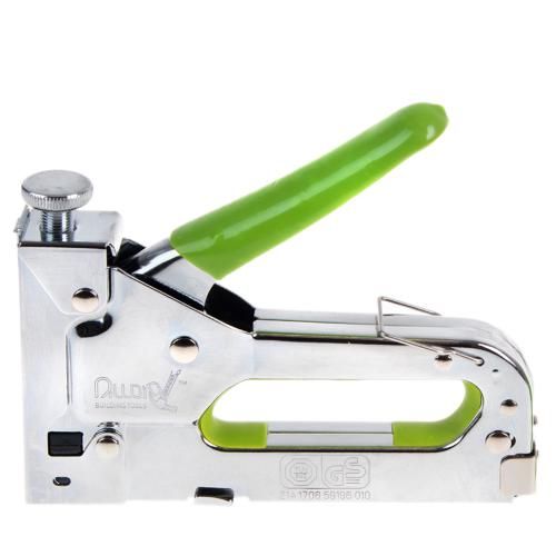 Степлер строительный для скоб 4-14мм + 200скоб 8мм (хром) Alloid