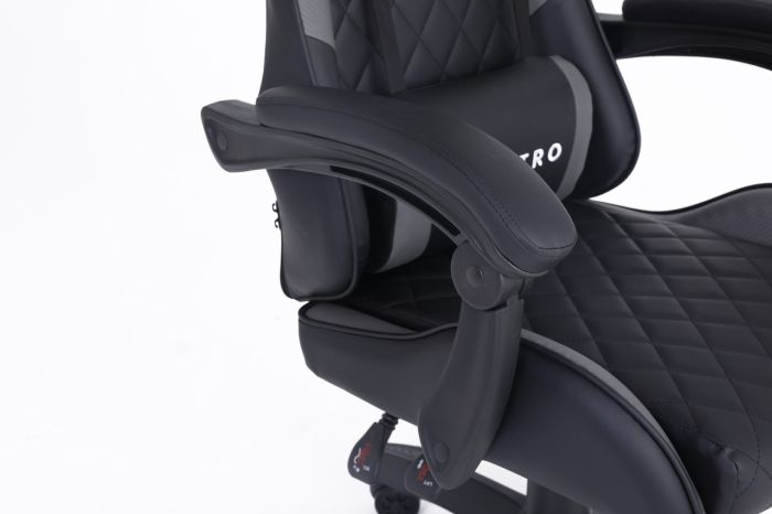 Компьютерное кресло с карбоновыми вставками CARBON Quattro Gaming Черно-серый, Zenga экокожа