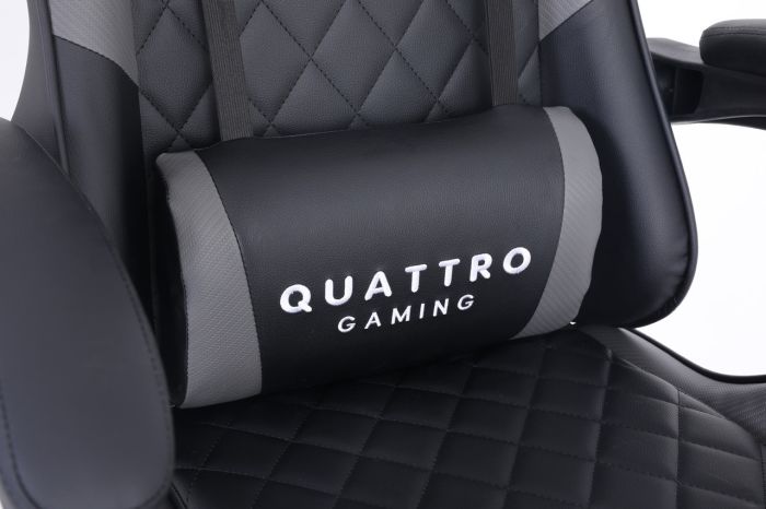 Компьютерное кресло с карбоновыми вставками CARBON Quattro Gaming Черно-серый, Zenga экокожа