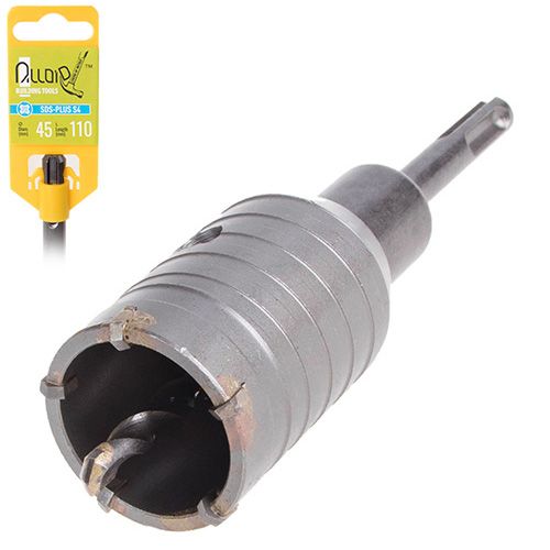 Сверло корончатое по бетону 45мм p SDS адаптером 110мм Alloid