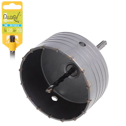 Сверло корончатое по бетону 120мм p SDS адаптером 110мм Alloid