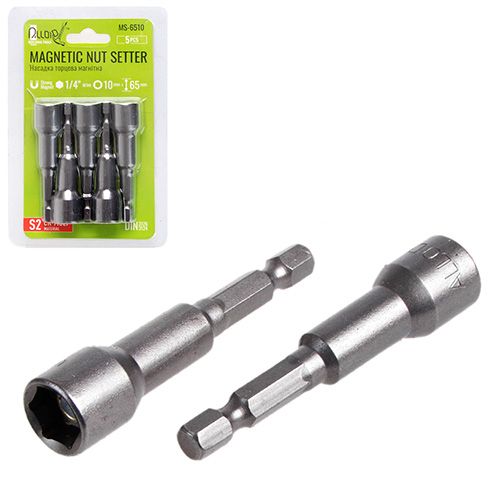 Насадка торцева магнітна 10х65мм (комплект 5 шт.) Alloid