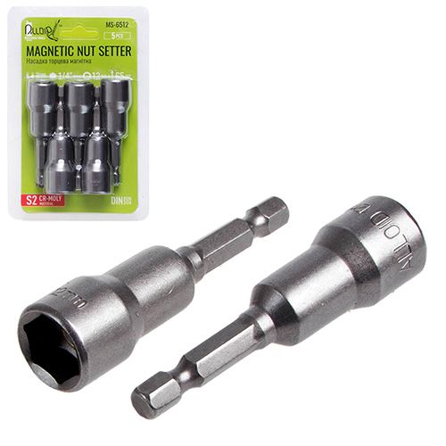 Насадка торцевая магнитная 12х65мм (комплект 5 шт.) Alloid (MS-6512)