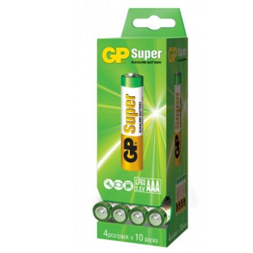 Батарейка GP SUPER ALKALINE 1.5 24A-2DP40-S4 лужна, LR03 AAA