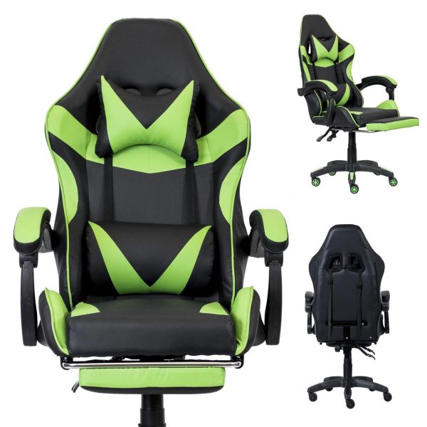 Компьютерное кресло PRESTIGE Черно-зеленый, экокожа