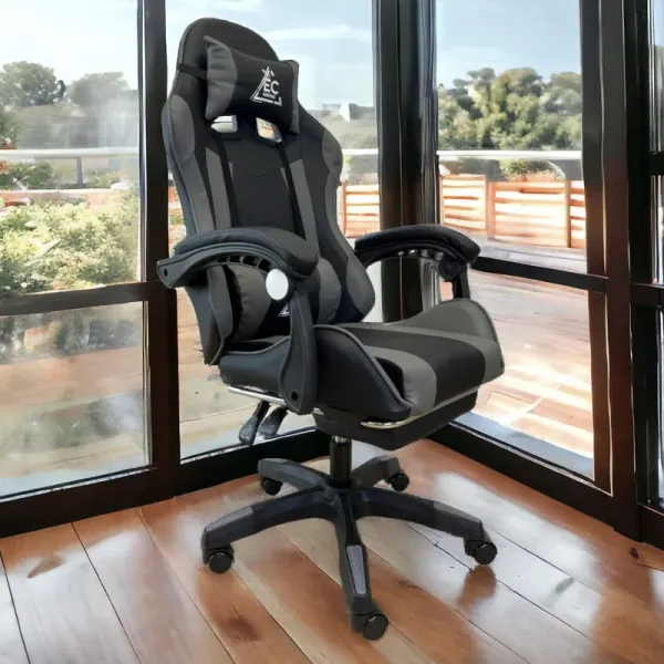 Компьютерное кресло GAMER KO24SZ Черно-серый, экокожа