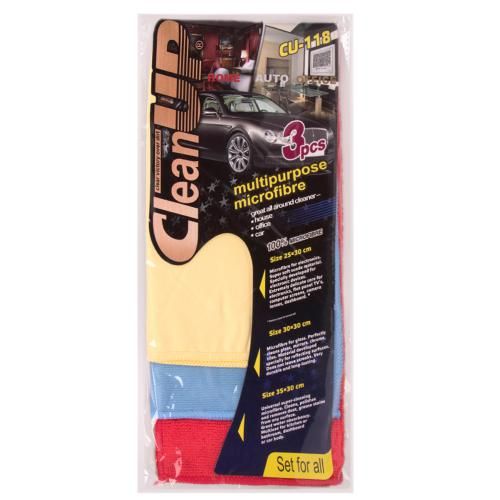 Салфетка микрофибра CleanUP CU-118 универс. 30х35см 3 шт. (CU-118)