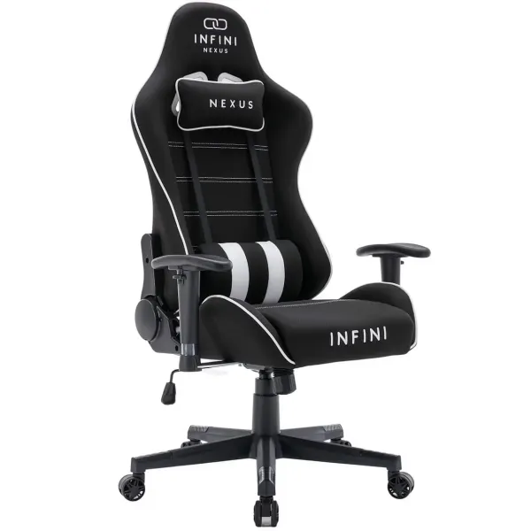 Компьютерное кресло из ткани INFINI Nexus Черно-белый, Zenga ткань