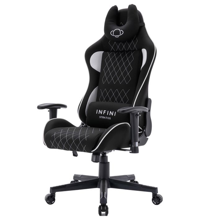 Компьютерное кресло из ткани INFINI Stratos Черно-белый, Zenga ткань