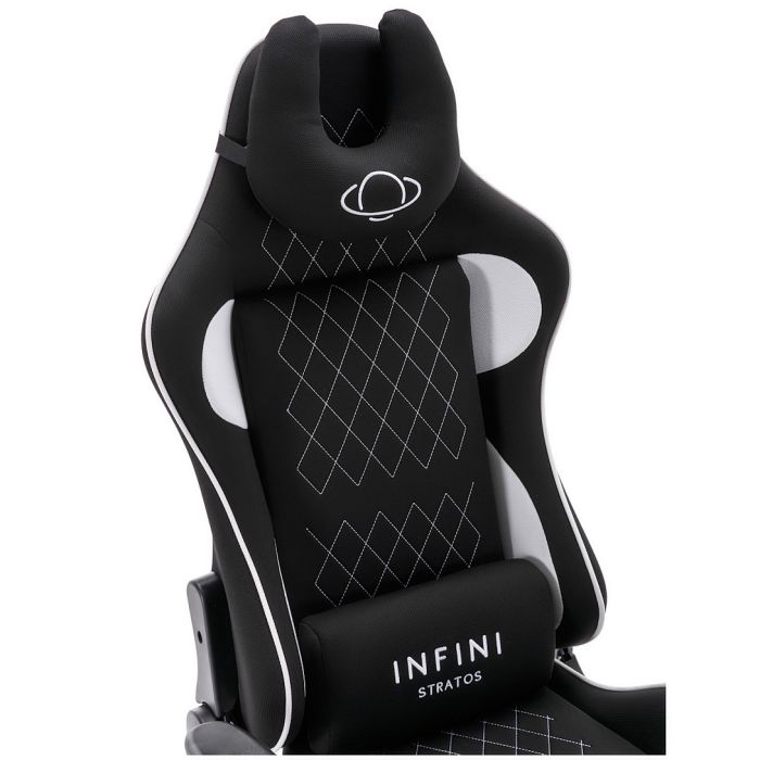 Компьютерное кресло из ткани INFINI Stratos Черно-белый, Zenga ткань