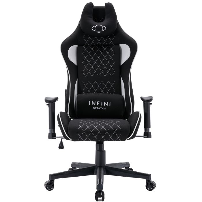 Компьютерное кресло из ткани INFINI Stratos Черно-белый, Zenga ткань