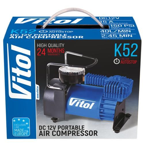 Компрессор "ViTOL" К-52 150psi/15Amp/40л/Автостоп/прикуриватель (К-52)