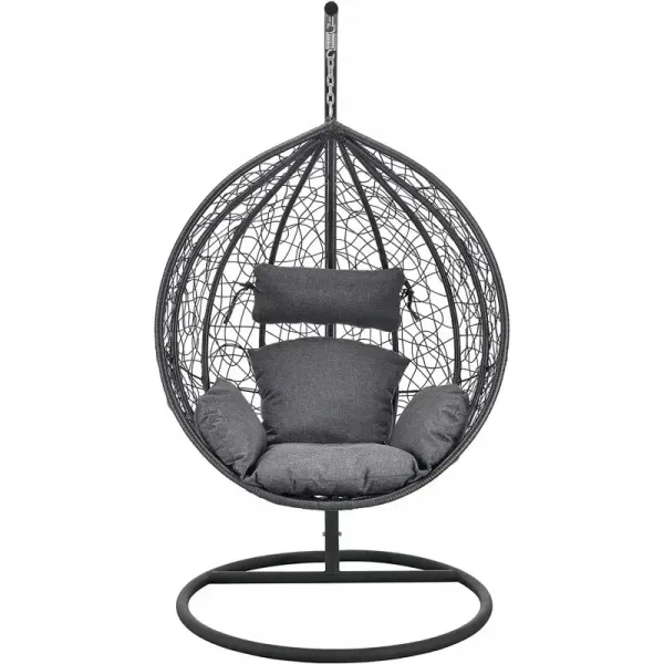 Підвісне крісло-кокон з подушкою Ecarla KR23 Чорний