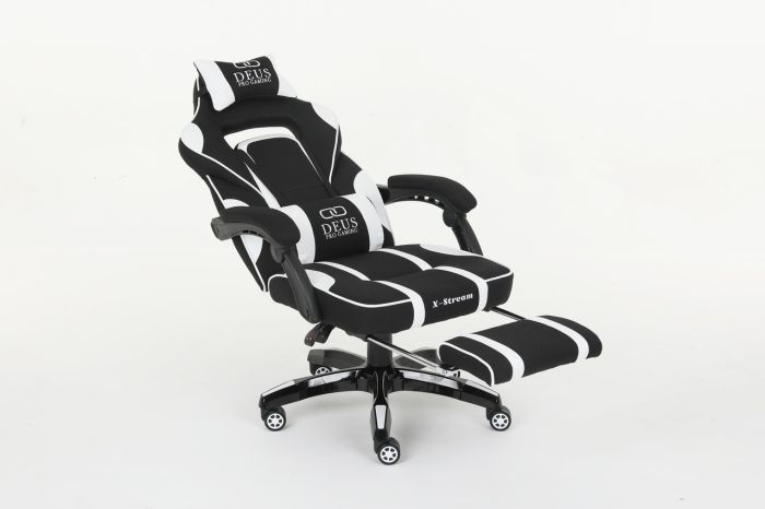 Компьютерное кресло из ткани DEUS X-STREAM Черно-белый, Zenga ткань