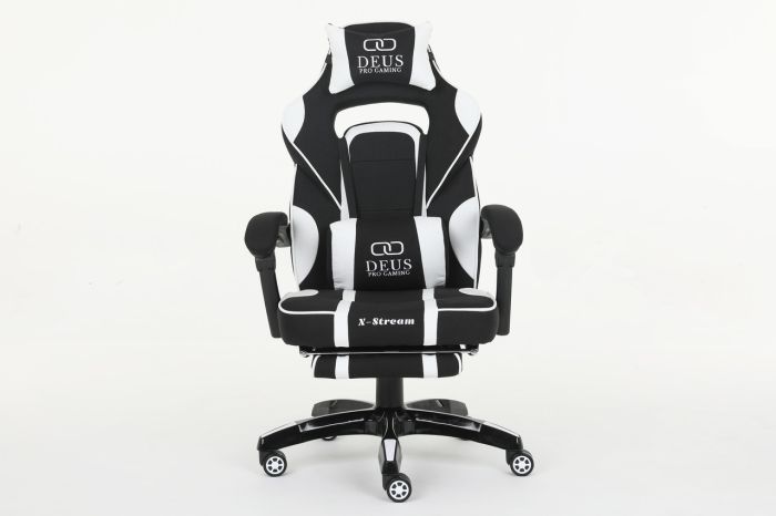 Компьютерное кресло из ткани DEUS X-STREAM Черно-белый, Zenga ткань
